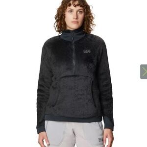 MOUNTAIN HARDWEAR -Women's Polartec High Loft Pullover, 1/4 zip, blacks, medium